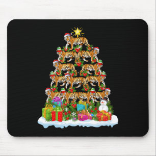 Bengalischer Tiger Weihnachtsbaum Leuchtturm Santa Mousepad