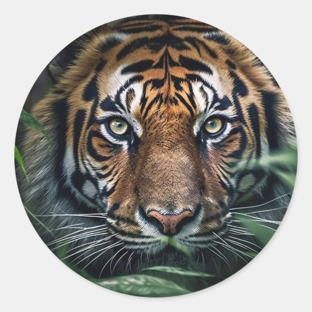 Bengalischer Tigersticker Runder Aufkleber (Vorderseite)