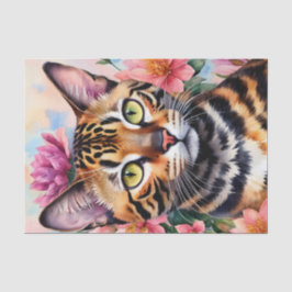 Bengalisches Cat Floral Seidenpapier