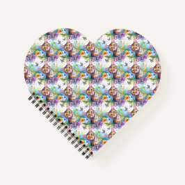 Bengalisches Cat Motif Heart Shaped Spiral Noteboo Notizbuch