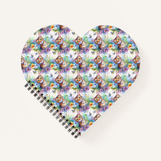 Bengalisches Cat Motif Heart Shaped Spiral Noteboo Notizbuch