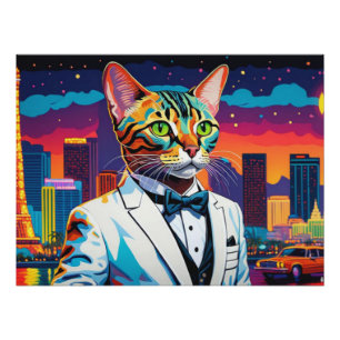 BENGALISCHES CAT-VEGAS-NACHTLEBEN 5 POSTER