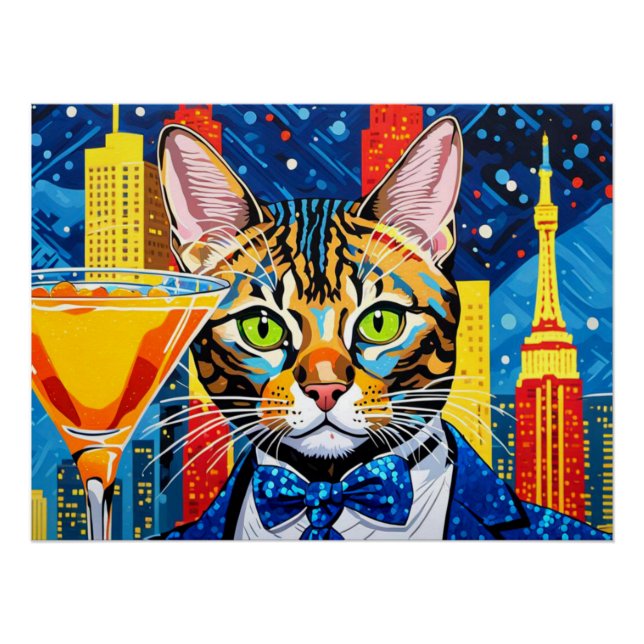 BENGALISCHES CAT-VEGAS-NACHTLEBEN POSTER (Vorderseite)