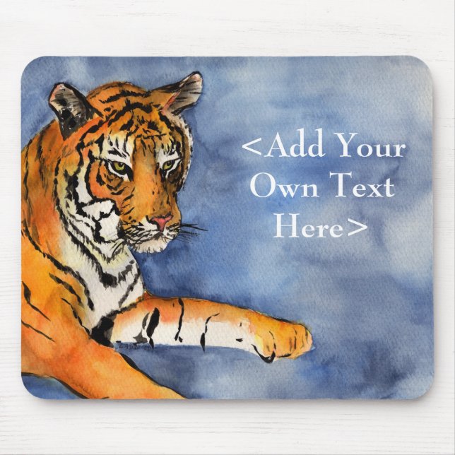 Bengalisches Tiger Art Wasserfarben Malerei Mousep Mousepad (Vorne)