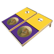 Bengalisches Tiger-Lila und gelbes Cornhole-Set
