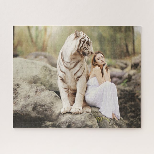 Bengalisches Tiger und Lady Puzzle (Horizontal)