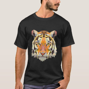 Bengalisches Tigergesicht Geometrisches Tier T-Shirt