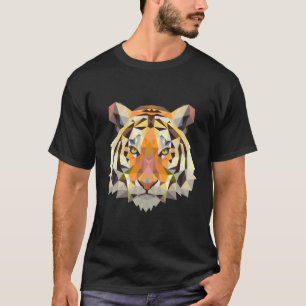 Bengalisches Tigergesicht Geometrisches Tier T-Shirt
