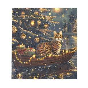 Bengalkatze Weihnachtsfestliche Reise Notizblock
