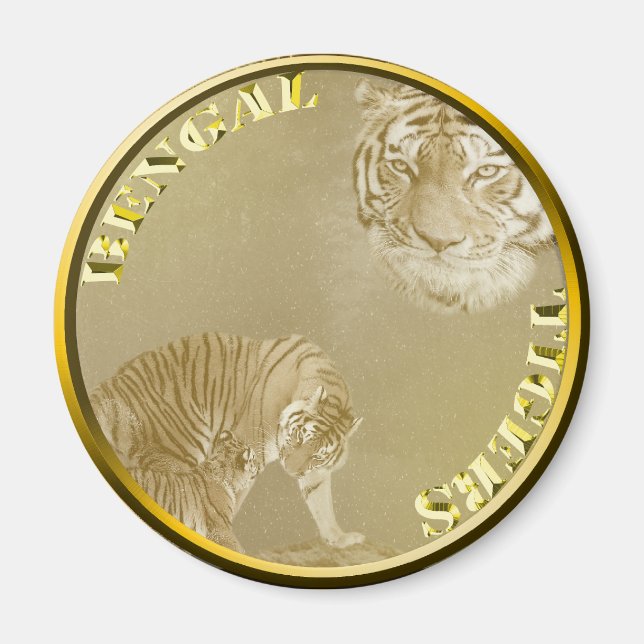 Bengals Tigers Gold Coin Magnet (Vorne)