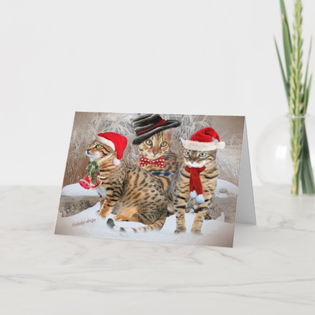 Bengals Weihnachtstagesgeschenke u. -kleid Feiertagskarte (Vorderseite)