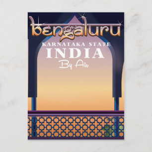 Bengaluru, Indien Reiseplakat Postkarte