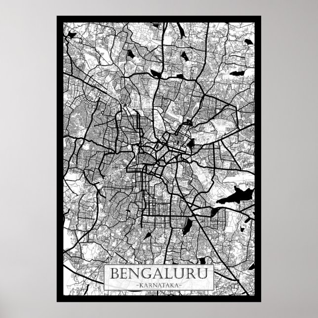 Bengaluru Karnataka Karte Poster (Vorne)