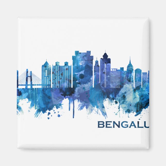 Bengaluru Karnataka Skyline Blue Magnet (Vorne)