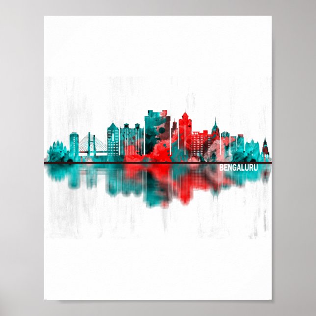Bengaluru Karnataka Skyline Poster (Vorne)