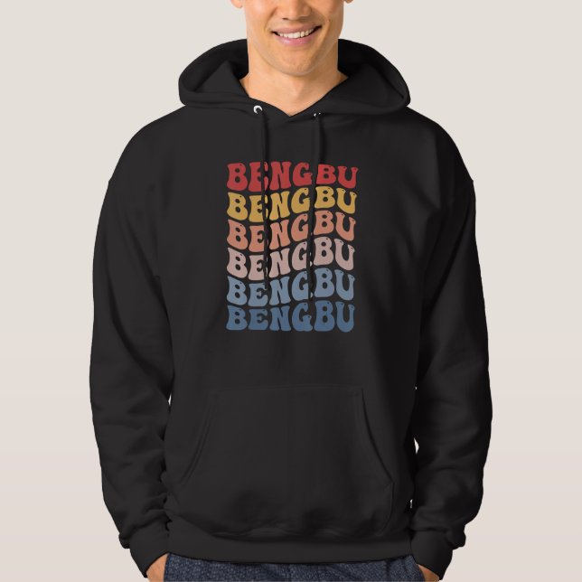 Bengbu City Groovy Retro Hoodie (Vorderseite)