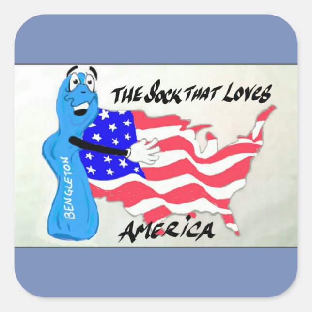 Bengelton Socks Quadratischer Aufkleber (Vorderseite)