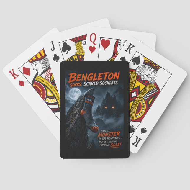 Bengleton Socken:Verängstigte Sockenlose Spielkarten (Rückseite)