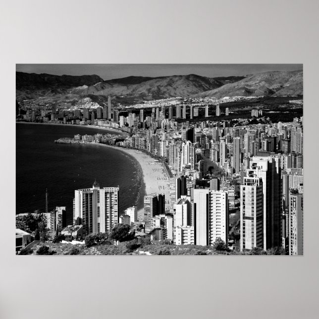 Benidorm Skyline Cityscape Costa Blanca Spanien Poster (Vorne)