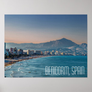 Benidorm, Spanien Küstenschoß Postcard Poster