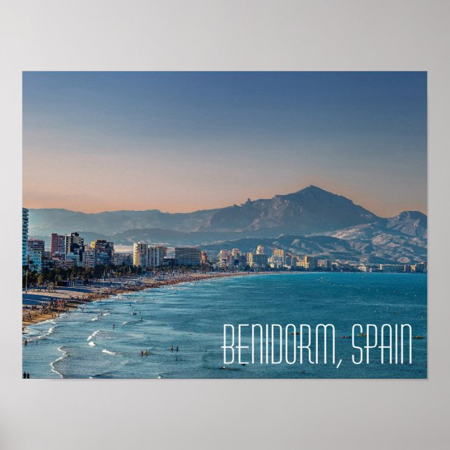 Benidorm, Spanien Küstenschoß Postcard Poster (Vorne)