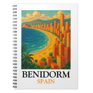 Benidorm Spanien Sommerurlaub Vintage Notizblock