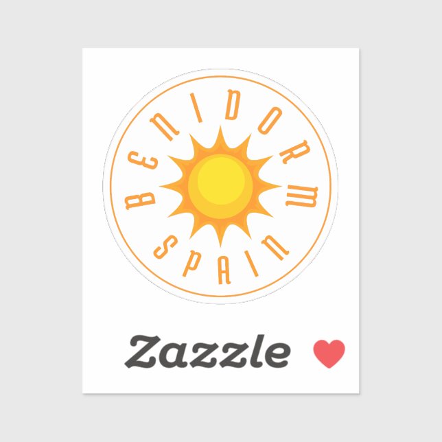 BENIDORM SPANIEN SUN AUFKLEBER (Blatt)