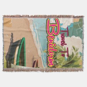 Benidorm,Spanien Vintage Urlaubsposter Decke