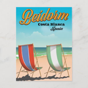 Benidorm Strand Reiseplakat Postkarte