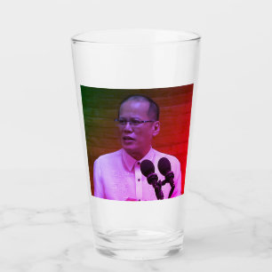Benigno PNoy Aquino III 15. Präsident Philippinen Glas