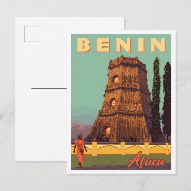 Benin Afrika Vintage Reise  Postkarte (Vorne/Hinten)