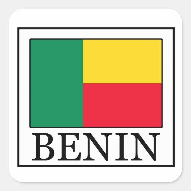 Benin-Aufkleber Quadratischer Aufkleber (Vorderseite)
