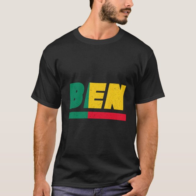 Benin Ben Beninese mit Flag T-Shirt (Vorderseite)