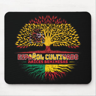 Benin Beninese Spanischer Tree Roots Flag Mousepad