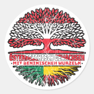 Benin Beninisch Österreichisch Baum Runder Aufkleber