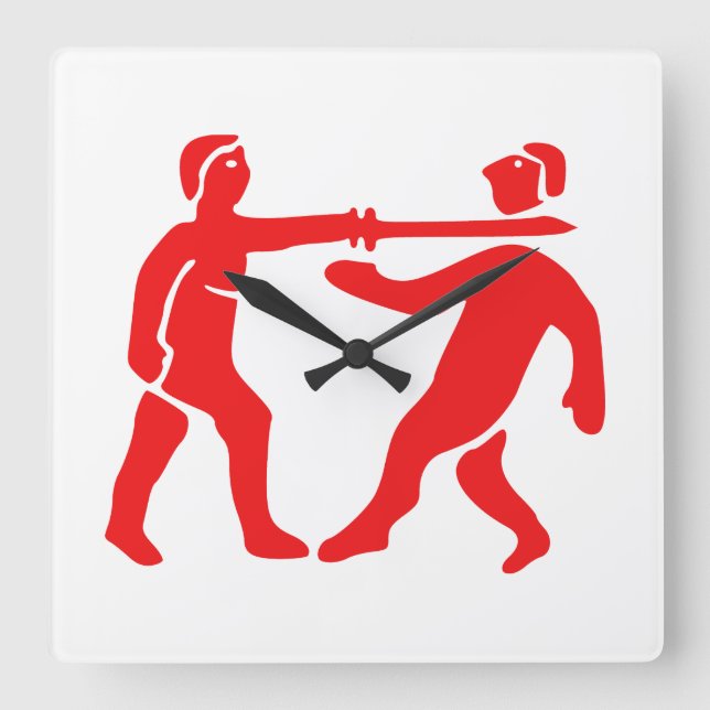 Benin Empire Flag / Emblem Quadratische Wanduhr (Vorderseite)