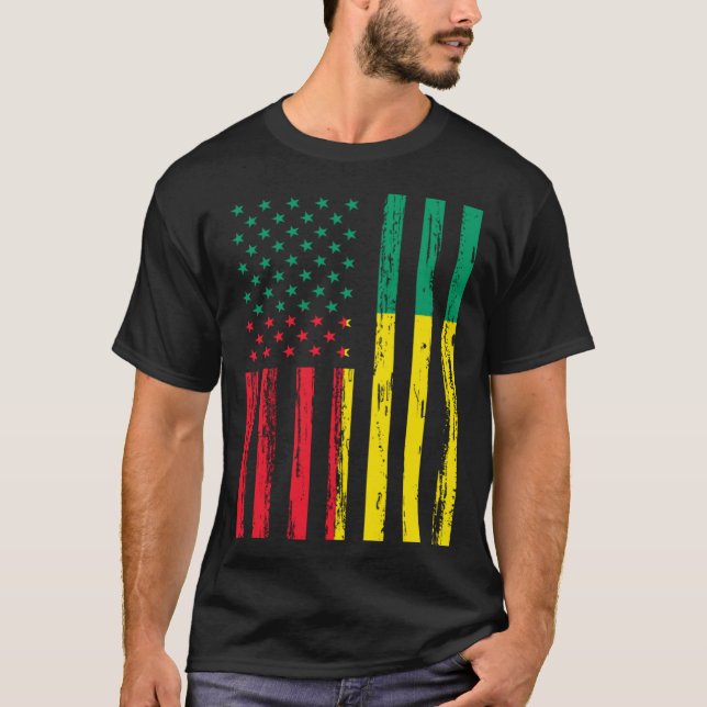 Benin Flag America US It is in my DNA  for Benines T-Shirt (Vorderseite)