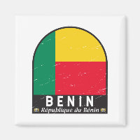Benin Flag Emblem gestört Vintag