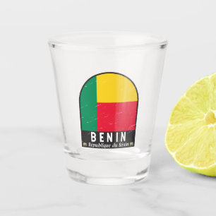 Benin Flag Emblem gestört Vintag Schnapsglas