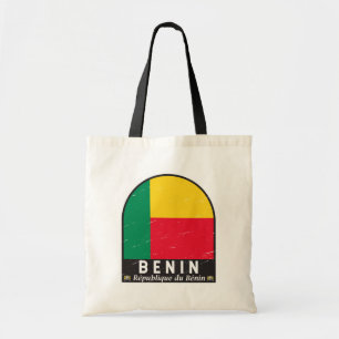 Benin Flag Emblem gestört Vintag Tragetasche