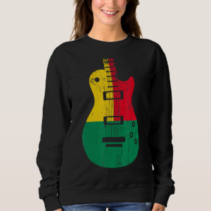 Benin Flag Gitarre Vintag Musiker Sweatshirt