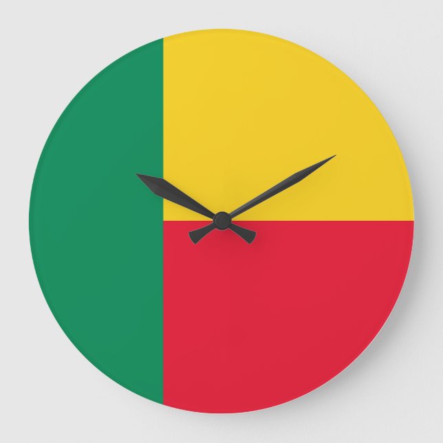 Benin Flag Große Wanduhr (Vorderseite)
