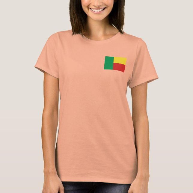 Benin Flag + Map T - Shirts (Vorderseite)