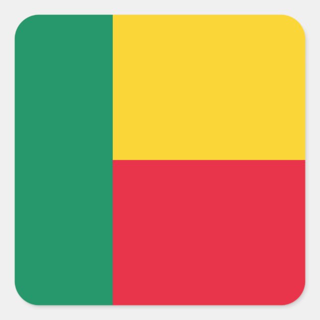 Benin Flag Quadratischer Aufkleber (Vorderseite)