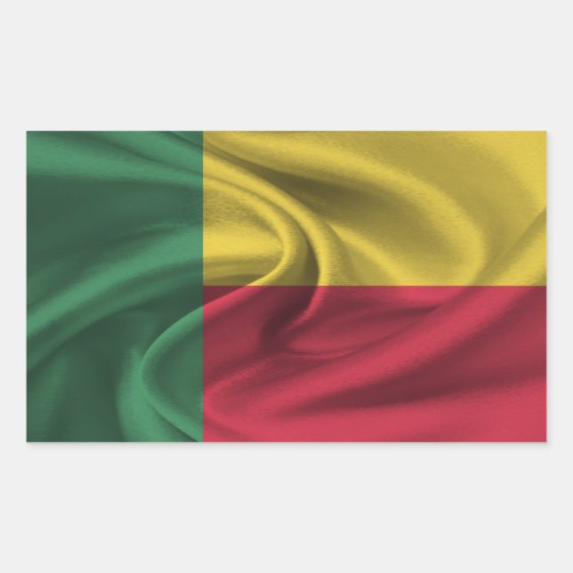 Benin Flag Rechteckiger Aufkleber (Vorderseite)
