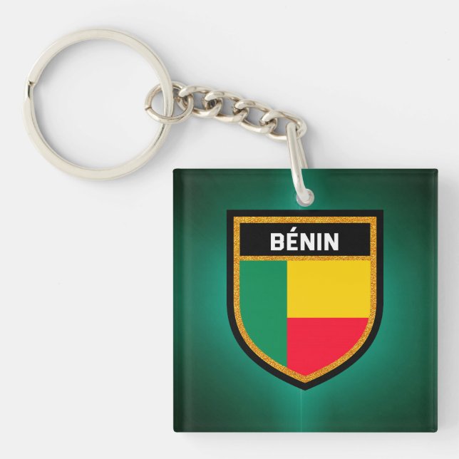 Bénin Flag Schlüsselanhänger (Vorderseite)
