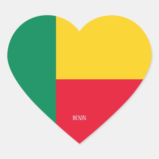 Benin Flag Splendid Patriotic Herz-Aufkleber (Vorderseite)