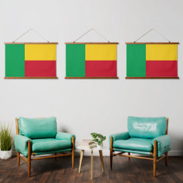 Benin flag wandteppich mit holzrahmen