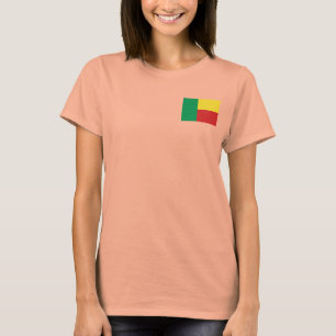 Benin-Flagge + Karte T-Shirt
