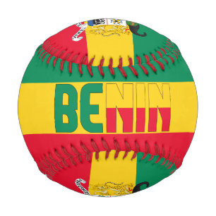 Benin Flagge und Wappen Patriotisch Baseball